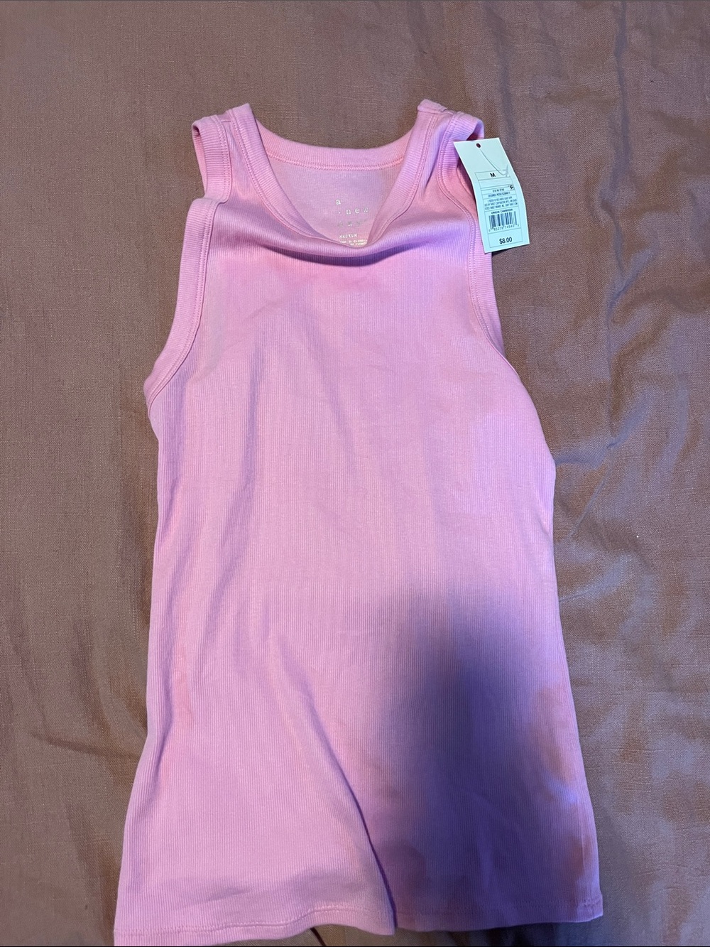a new day Pink Ribbed Tank Top
